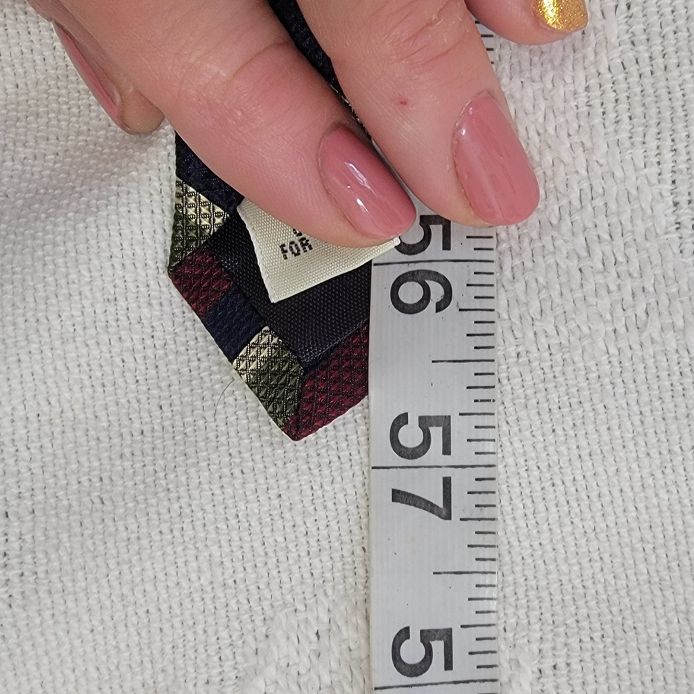 Vintage GAP Repp Silk Regimental Striped Tie Made in USA Burgundy Green Navy - Picture 9 of 10
